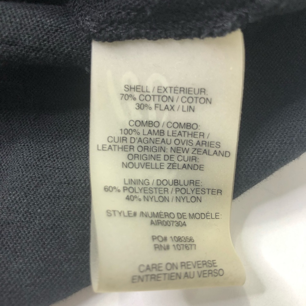 Alice+Olivia Air Top Black Lamb Leather Sleeves L - Picture 8 of 13
